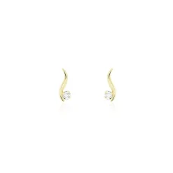 Histoire d'Or Boucles D'oreilles Puces Beryl Virgule Or Jaune Oxyde De Zirconium Sale