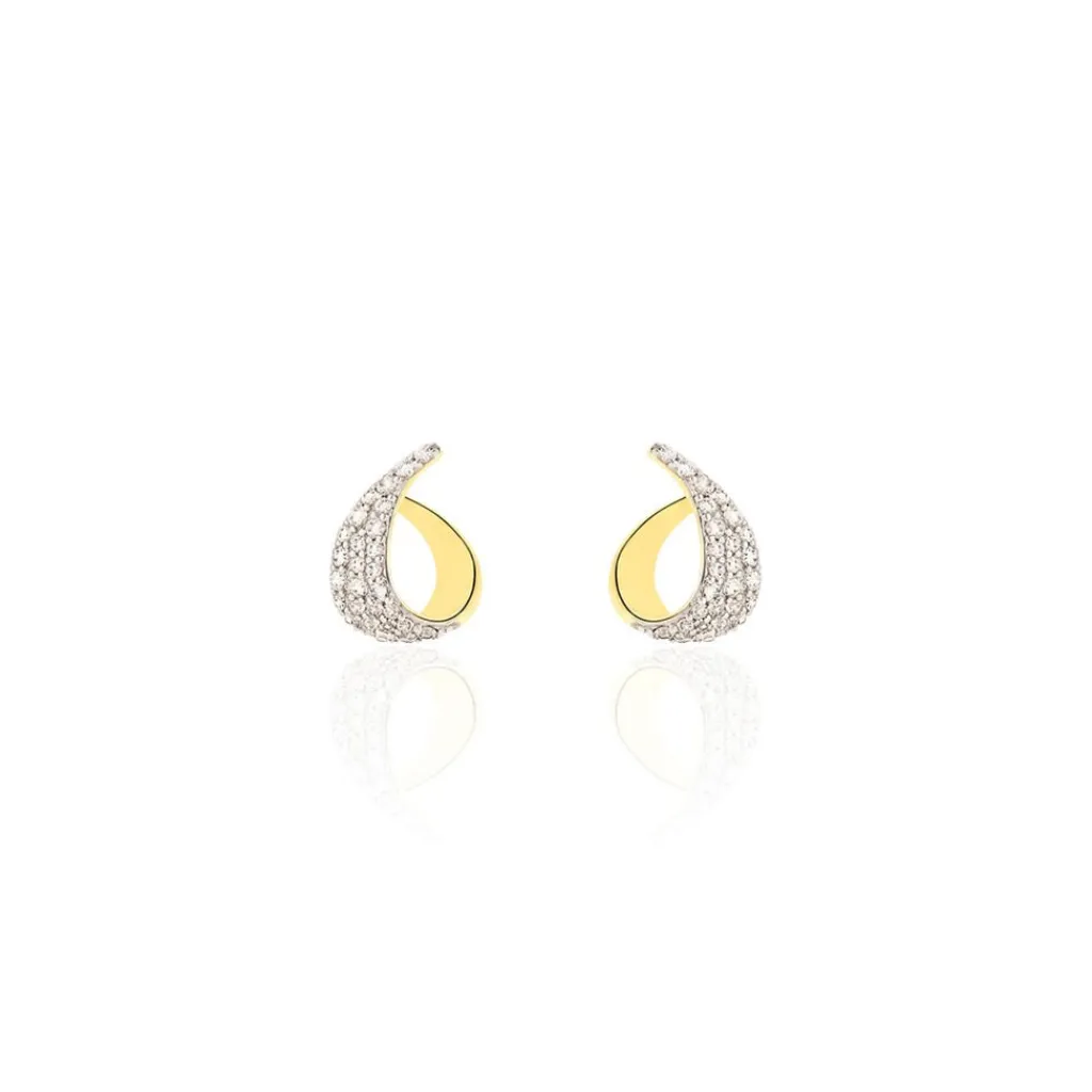 Histoire d'Or Boucles D'oreilles Puces Boucle D'or Or Jaune Oxyde De Zirconium Online