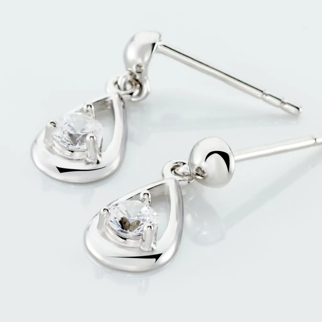 Histoire d'Or Boucles D'oreilles Puces Bethilda Argent Blanc Oxyde De Zirconium Hot