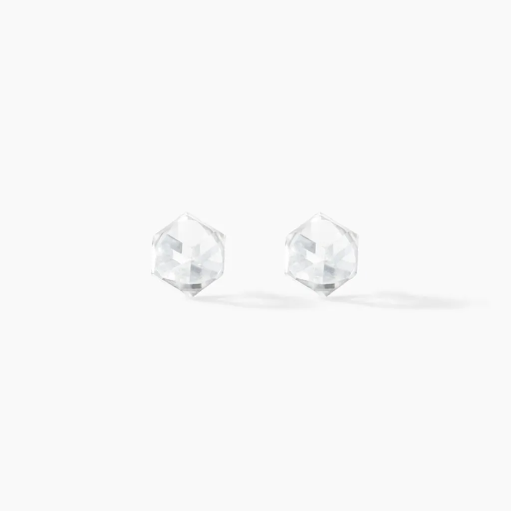 Histoire d'Or Boucles D'oreilles Puces Bridie Argent Blanc Pierre De Synthese