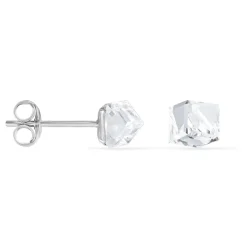 Histoire d'Or Boucles D'oreilles Puces Bridie Argent Blanc Pierre De Synthese