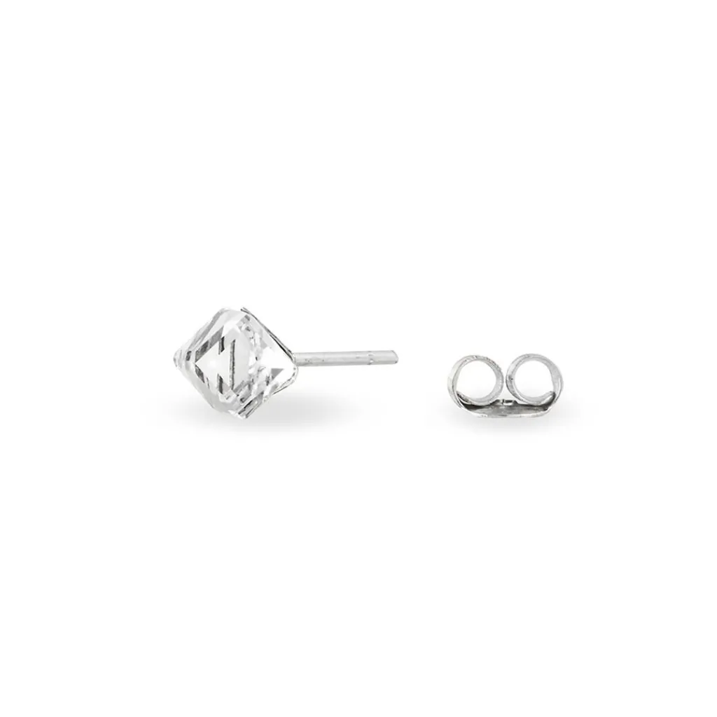 Histoire d'Or Boucles D'oreilles Puces Bridie Argent Blanc Pierre De Synthese