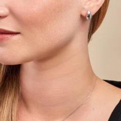 Histoire d'Or Boucles D'oreilles Puces Curve Argent Blanc Discount