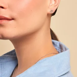 Histoire d'Or Boucles D'oreilles Puces Clarance Argent Blanc Oxyde De Zirconium Discount