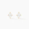 Histoire d'Or Boucles D'Oreilles Puces Collection Icone Or Jaune Diamant Synthétique Sale