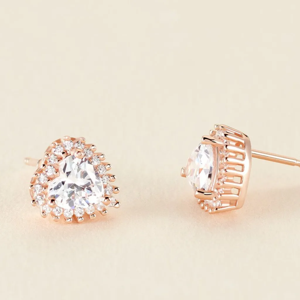 Histoire d'Or Boucles D'oreilles Puces Calvi De Zirconium argent rose oxyde Hot