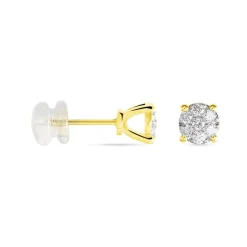 Histoire d'Or Boucles D'oreilles Puces Charlene Or Jaune Diamant Synthetique or jaune diamant synthétique blanc Best