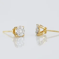 Histoire d'Or Boucles D'oreilles Puces Charlene Or Jaune Diamant Synthetique or jaune diamant synthétique blanc Best
