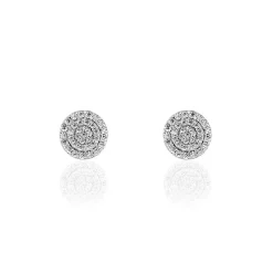 Histoire d'Or Boucles D'oreilles Puces Classic Or Blanc Oxyde De Zirconium Online