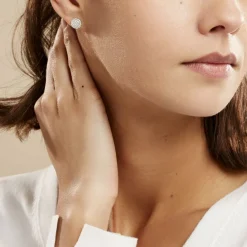 Histoire d'Or Boucles D'oreilles Puces Classic Or Blanc Oxyde De Zirconium Online