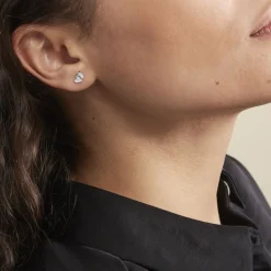 Histoire d'Or Boucles D'oreilles Puces Collinette Argent Blanc Outlet