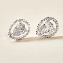 Histoire d'Or Boucles D'oreilles Puces Cyra Argent Blanc Oxyde De Zirconium Outlet