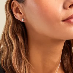 Histoire d'Or Boucles D'oreilles Puces Cloélie Argent Blanc Outlet