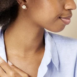 Histoire d'Or Boucles D'oreilles Puces Carmina Plaqué Or Jaune Oxyde De Zirconium