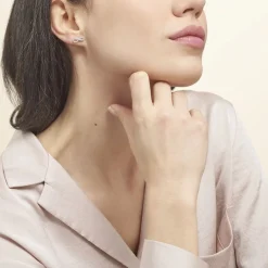 Histoire d'Or Boucles D'oreilles Puces Clélia Argent Blanc Oxyde De Zirconium Outlet