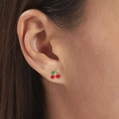 Histoire d'Or Boucles D'oreilles Puces Cherry Cerise Or Jaune Online