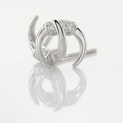 Histoire d'Or Boucles D'oreilles Puces Corneliana Argent Blanc Oxyde De Zirconium New