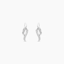 Histoire d'Or Boucles D'oreilles Puces Callum Or Blanc Diamant Best