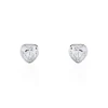 Histoire d'Or Boucles D'oreilles Puces Coeur Serti Clos Or Blanc Oxyde De Zirconium Outlet