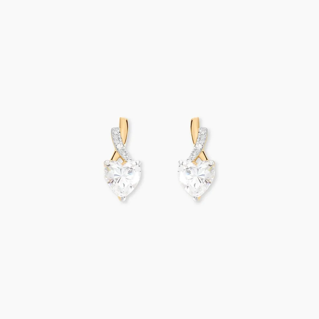 Histoire d'Or Boucles D'oreilles Puces Clothilde De Zirconium or jaune oxyde
