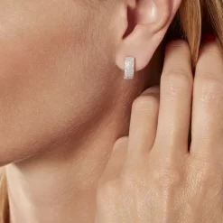 Histoire d'Or Boucles D'oreilles Puces Charlotte or blanc diamant Discount