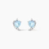 Histoire d'Or Boucles D'oreilles Puces Coeur In Love Or Blanc Topaze Et Oxyde