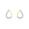 Histoire d'Or Boucles D'oreilles Puces Chrystalise Or Jaune Diamant New