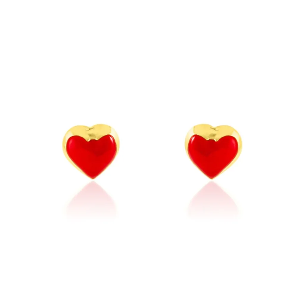 Histoire d'Or Boucles D'oreilles Puces Coralie Coeur Or Jaune Clearance