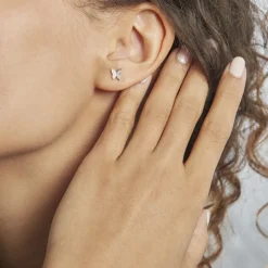 Histoire d'Or Boucles D'oreilles Puces Cadfan Argent Blanc Oxyde