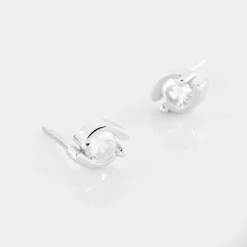 Histoire d'Or Boucles D'oreilles Puces Couteau Argent Blanc Oxyde De Zirconium Best