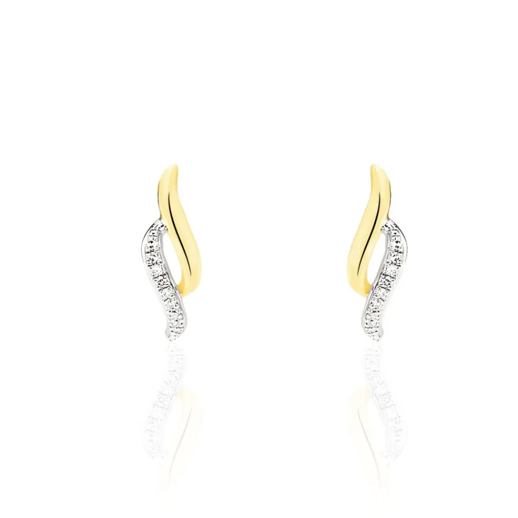 Histoire d'Or Boucles D'oreilles Puces Callum Or Jaune Diamant Sale