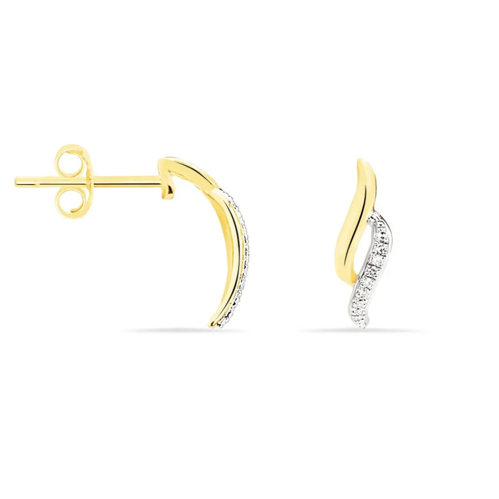 Histoire d'Or Boucles D'oreilles Puces Callum Or Jaune Diamant Sale