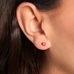 Histoire d'Or Boucles D'oreilles Puces Coccinella Or Jaune Oxyde De Zirconium New