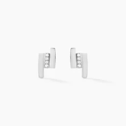 Histoire d'Or Boucles D'oreilles Puces Dolene Or Blanc Diamant Clearance