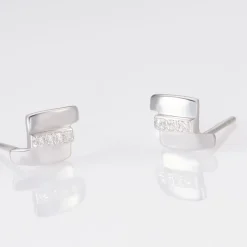 Histoire d'Or Boucles D'oreilles Puces Dolene Or Blanc Diamant Clearance