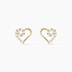 Histoire d'Or Boucles D'oreilles Puces Daria C艙ur De Zirconium or jaune oxyde Clearance