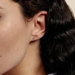 Histoire d'Or Boucles D'oreilles Puces Daria Or Blanc Oxyde De Zirconium Sale