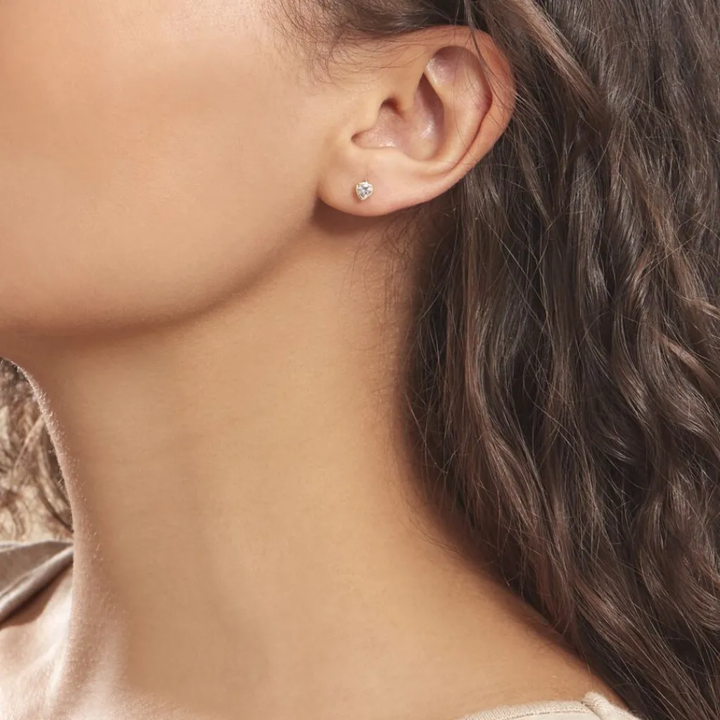 Histoire d'Or Boucles D'oreilles Puces Daria Coeur Plein Or Jaune Oxyde De Zirconium Best