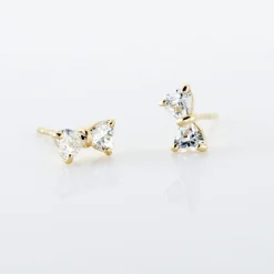 Histoire d'Or Boucles D'oreilles Puces Darina Noeud Or Jaune Oxyde De Zirconium Clearance