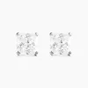 Histoire d'Or Boucles D'oreilles Puces Doreen Carre Or Blanc Oxyde De Zirconium Sale