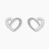 Histoire d'Or Boucles D'oreilles Puces Dorthea Argent Blanc Oxyde De Zirconium Clearance