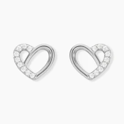 Histoire d'Or Boucles D'oreilles Puces Dorthea Argent Blanc Oxyde De Zirconium Clearance