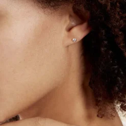 Histoire d'Or Boucles D'oreilles Puces Daria Serti Clos Or Blanc Oxyde De Zirconium Outlet