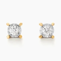 Histoire d'Or Boucles D'oreilles Puces Diamotion or jaune diamant