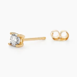 Histoire d'Or Boucles D'oreilles Puces Diamotion or jaune diamant