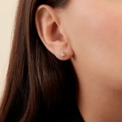 Histoire d'Or Boucles D'oreilles Puces Diamotion or jaune diamant