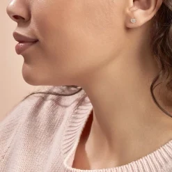 Histoire d'Or Boucles D'oreilles Puces Daria Coeur Plein Or Jaune Oxyde De Zirconium Online