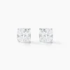 Histoire d'Or Boucles D'oreilles Puces Doreen Carre Or Blanc Oxyde De Zirconium New