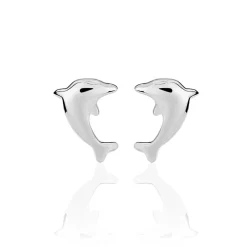 Histoire d'Or Boucles D'oreilles Puces Dauphinos Argent Blanc Sale