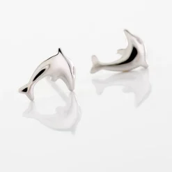 Histoire d'Or Boucles D'oreilles Puces Dauphinos Argent Blanc Sale